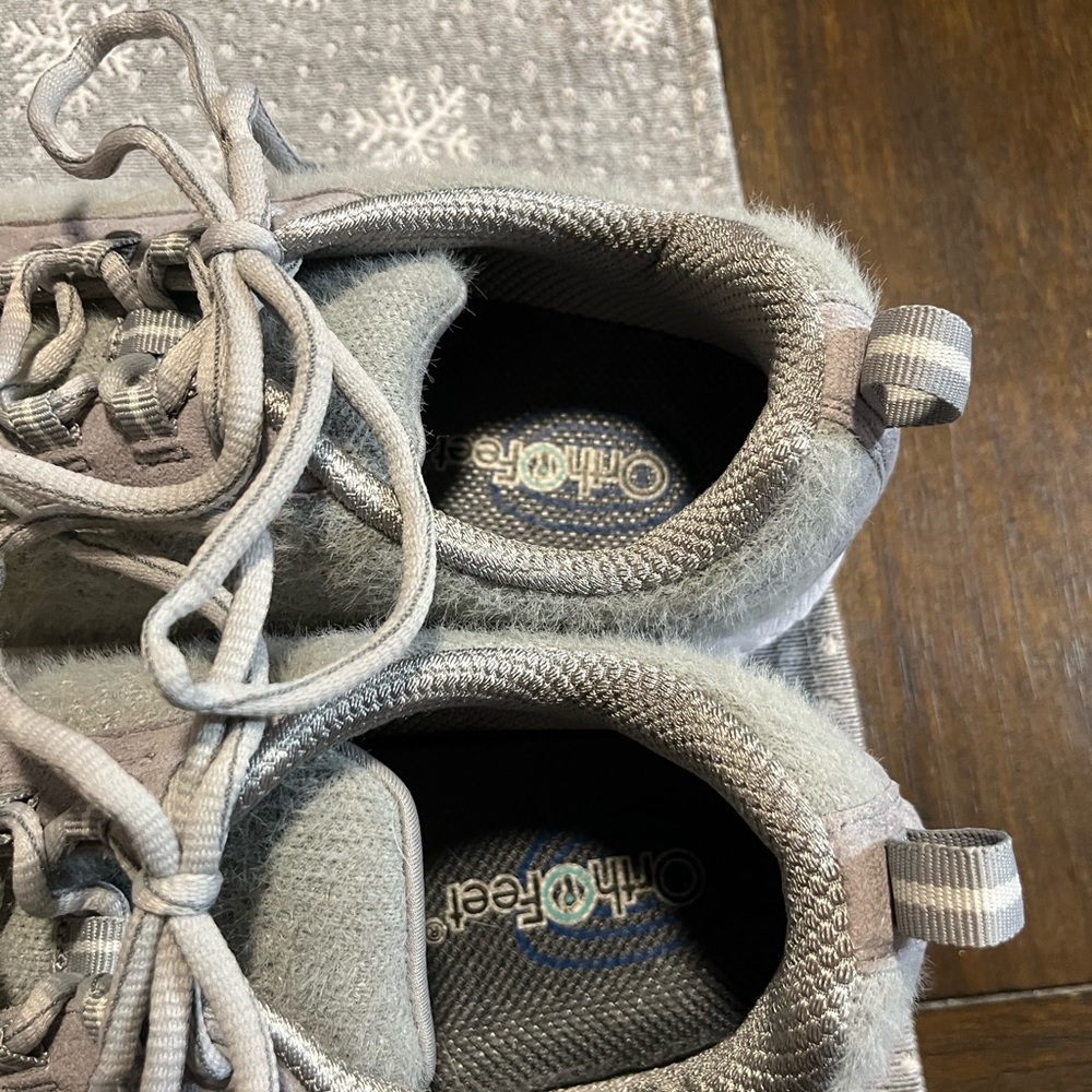 Orth-O-Feet Women's 8.5 W Athletic Sneakers Gray #989 Wool  Walking Shoes - Picture 7 of 9